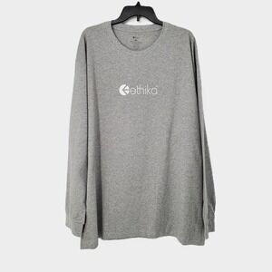 Ethika Mens 2XL 100% Cotton Long Sleeve Classic T-Shirt Heather Gray Graphic Tee